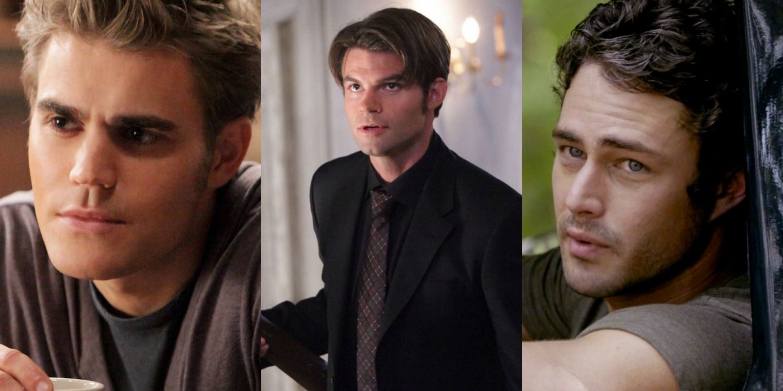 Split image of Stefan, Elija, and Mason from The Vampire Diaries