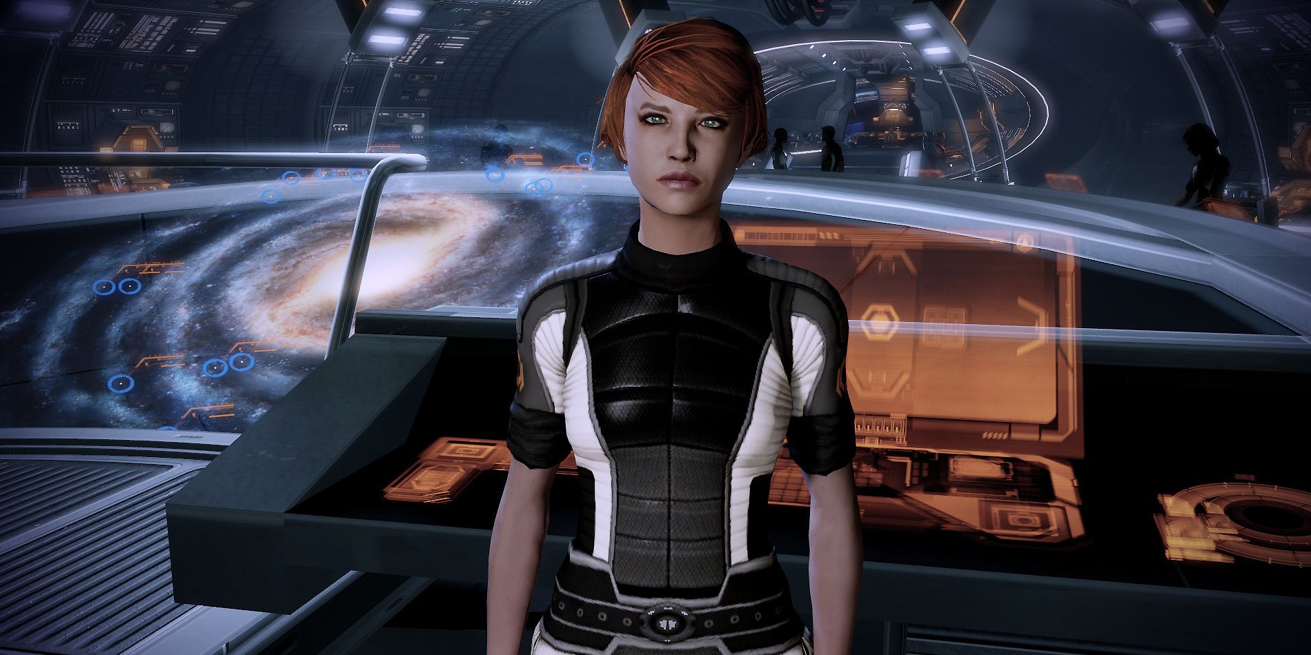 Kelly watches over the Normandy in Mass Effect 2