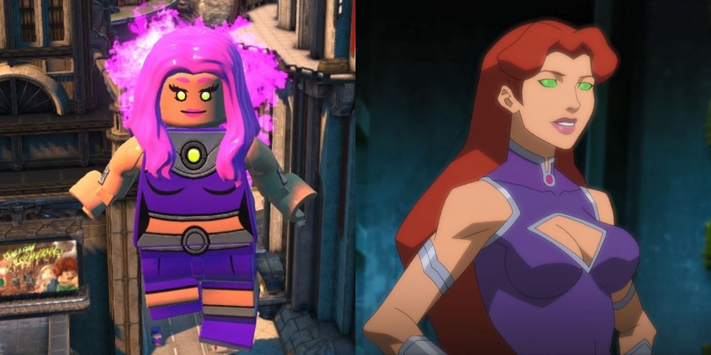 LEGO Starfire flying and the DCAMU Starfire