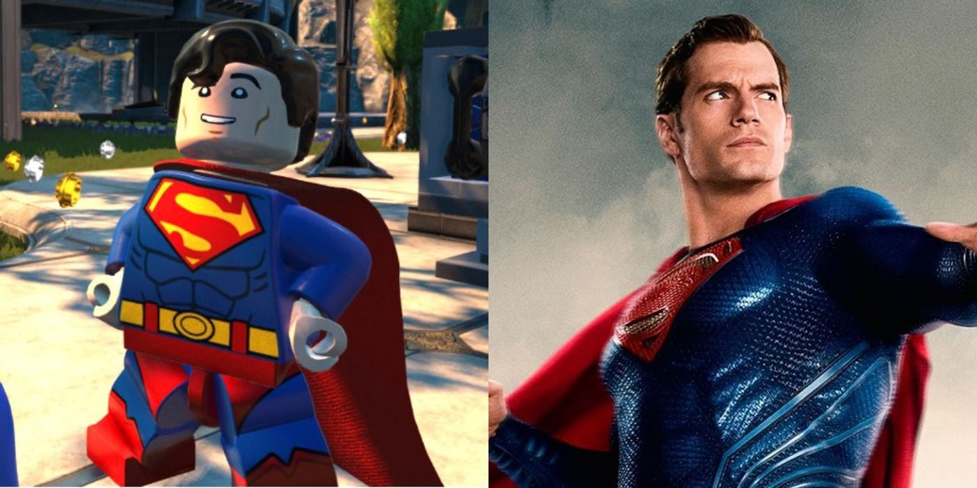 LEGO Superman and Henry Cavill's DCEU version