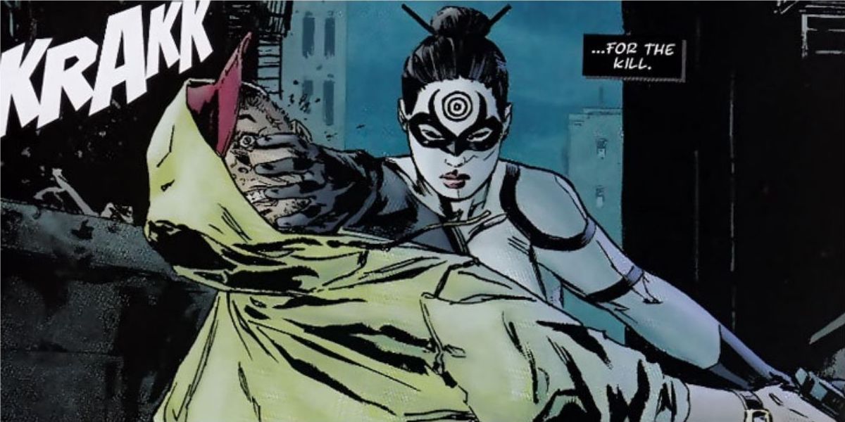 Lady Bullseye mata seu alvo na Marvel Comics.
