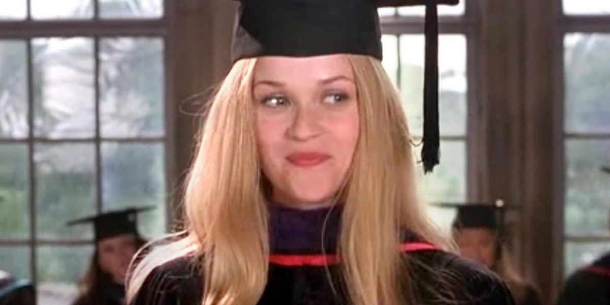 Elle Woods gives her commencement speech at Harvard Law in Legally Blonde