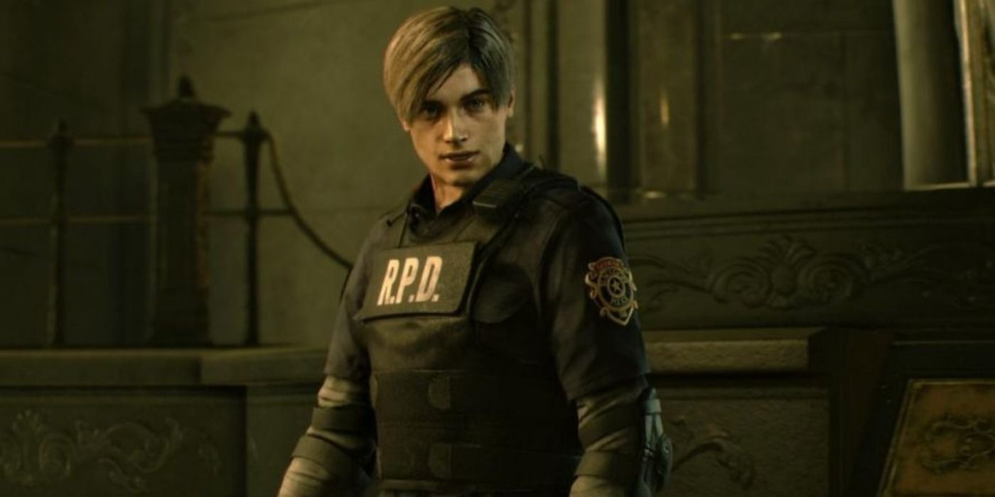 Leon S Kennedy in his RPD uniform in Resident Evil 2