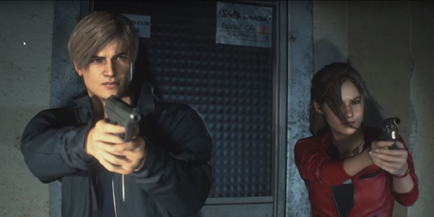 Leon S. Kennedy and Claire Redfield in Resident Evil 2 game