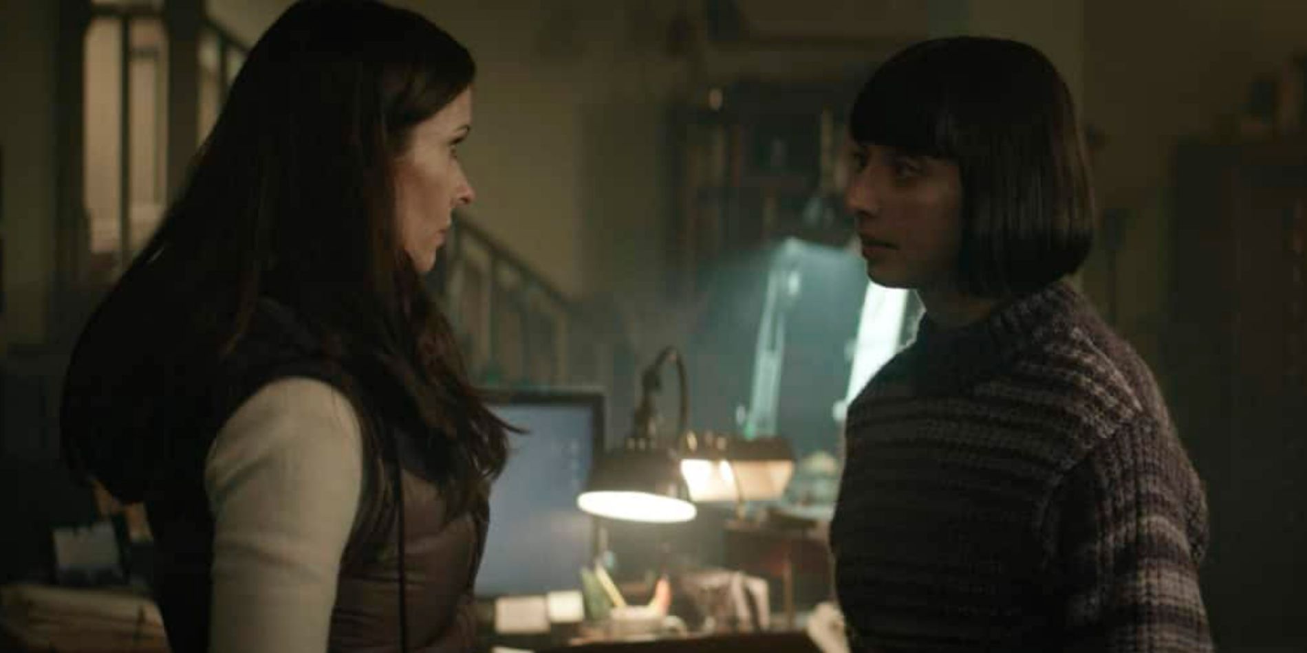 Lois and Chrissy talk at the paper office in Superman And Lois