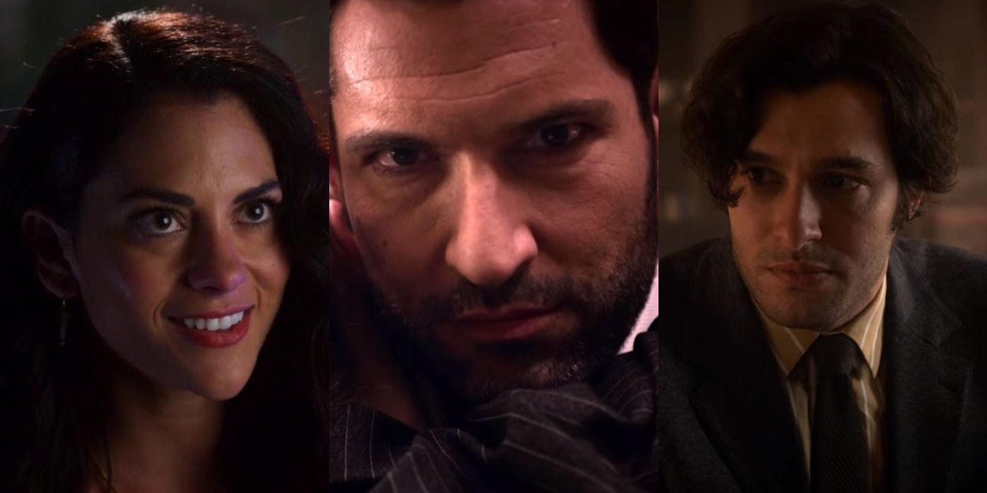 A collage of the faces of Lucifer characters