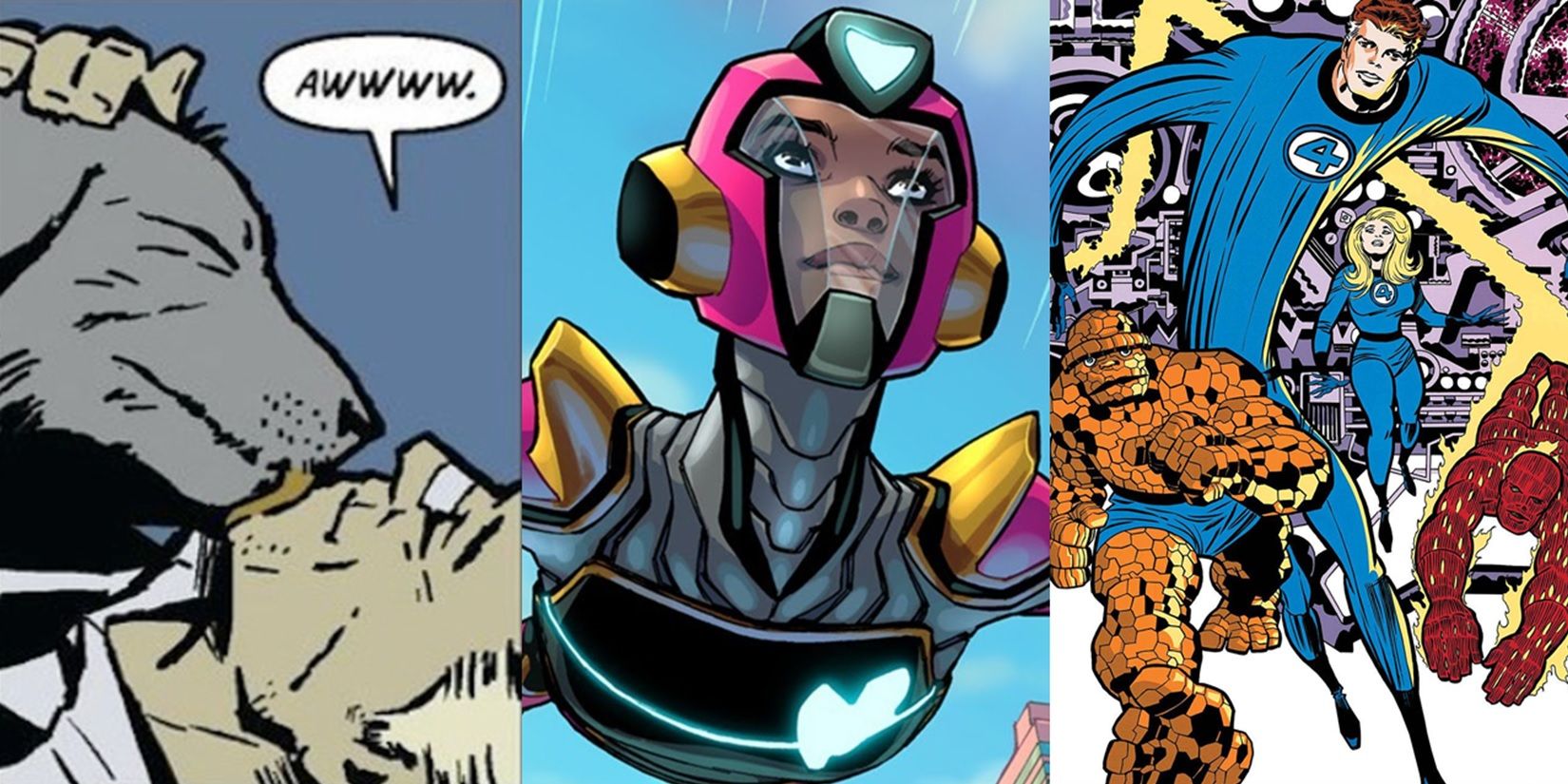Lucky the Pizza Dog, Ironheart, and the Fantastic Four