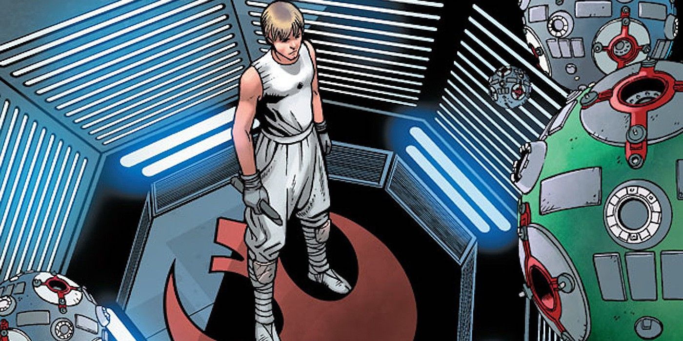 Luke Skywalker undergoes rigorous training exercises with droids in the main Star Wars Comic