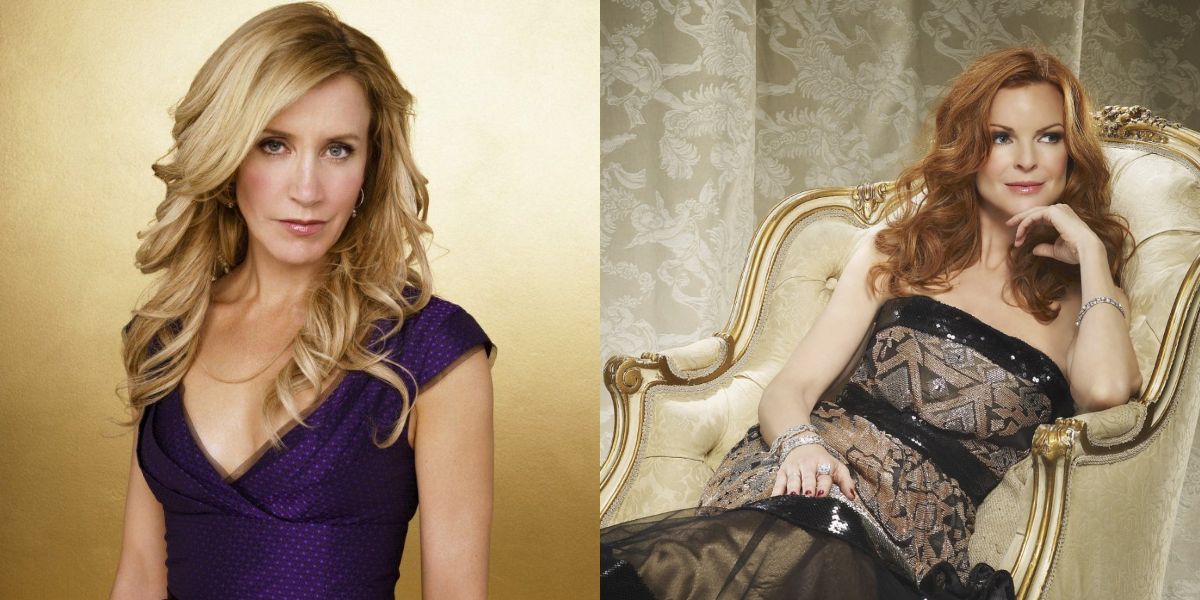 Split image of promotional photos of Lynette and Bree