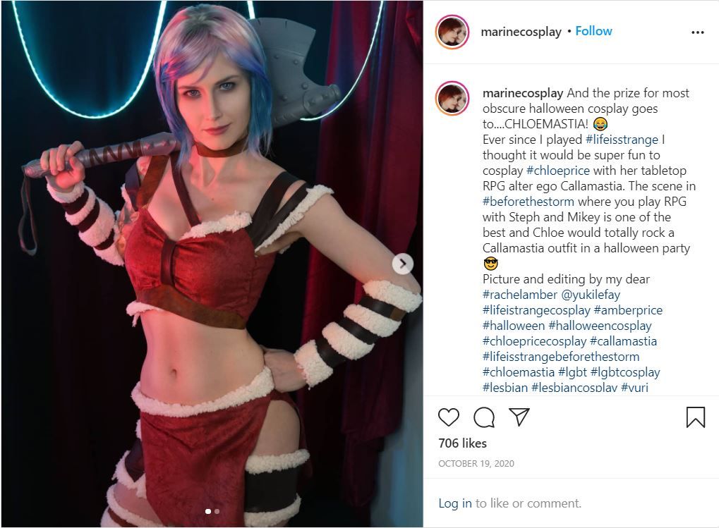Chloe Pierce cosplay by Instagram user Marinecosplay.