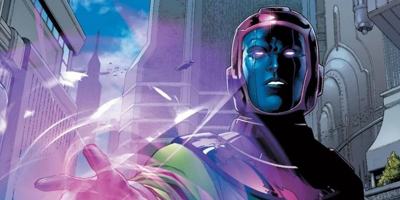 Kang the Conqueror fires an energy blast in Marvel Comics.