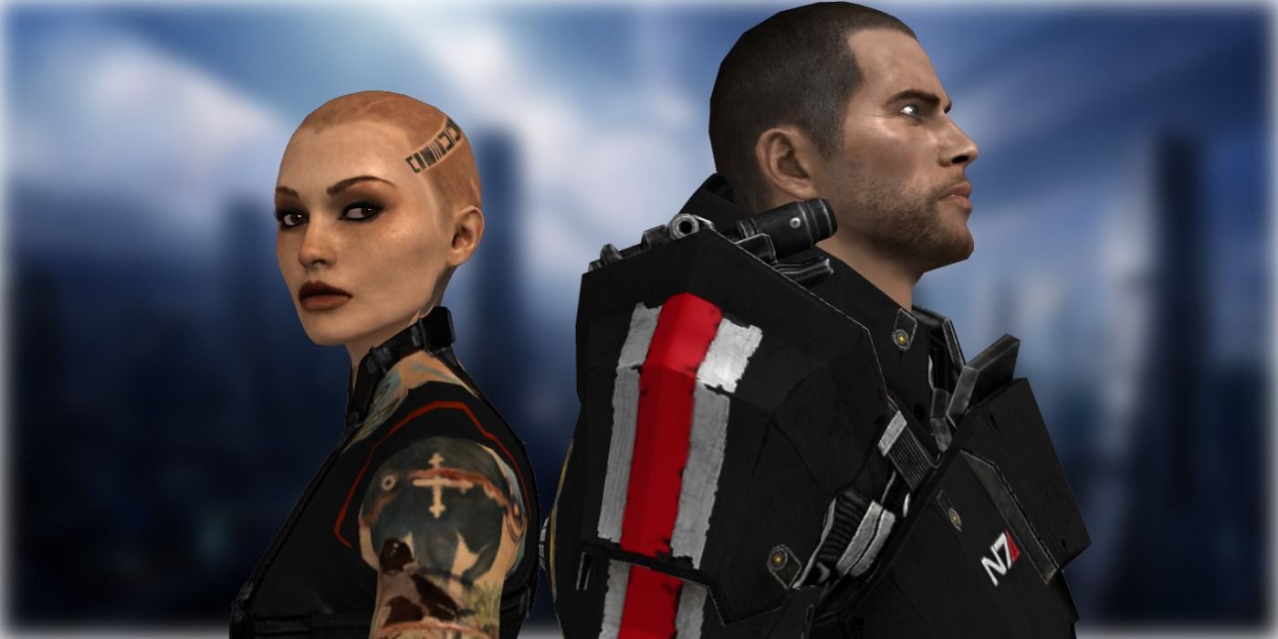 An image of Jack and Commander Shepard standing back to back.