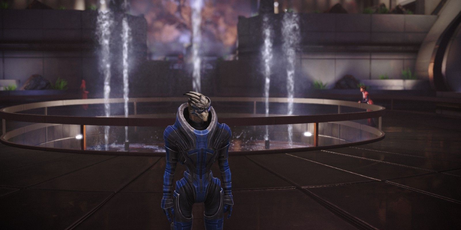 Garrus photographed on the Presidium in Mass Effect: Legendary Edition