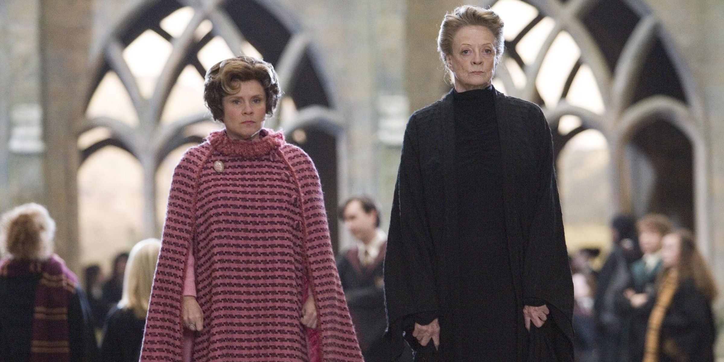 Professor McGonagall and Dolores Umbridge together in Harry Potter