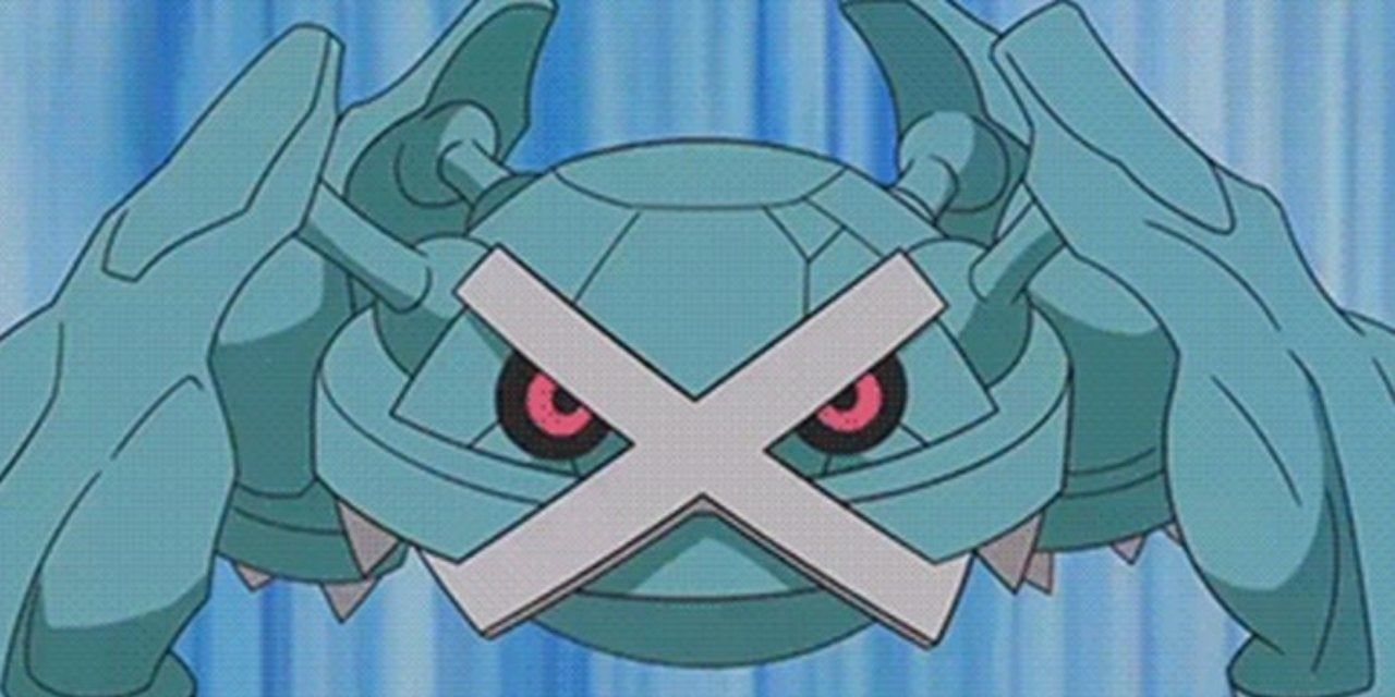 Metagross Pokemon with angry red eyes