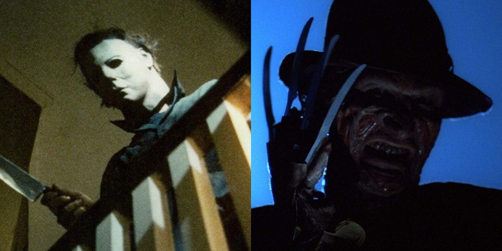 Michael Myers in Halloween and Freddy Krueger in A Nightmare on Elm Street