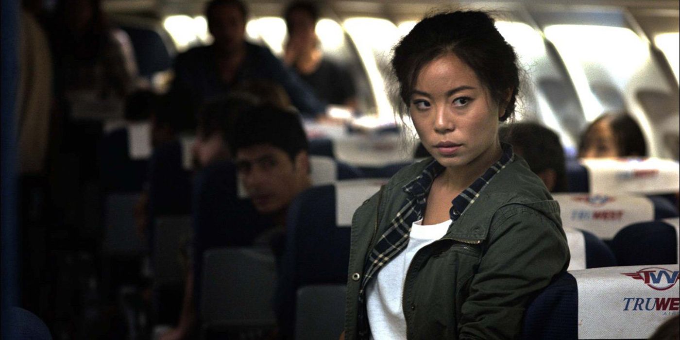 Michelle Ang on a plane in Fear The Walking Dead prequel.