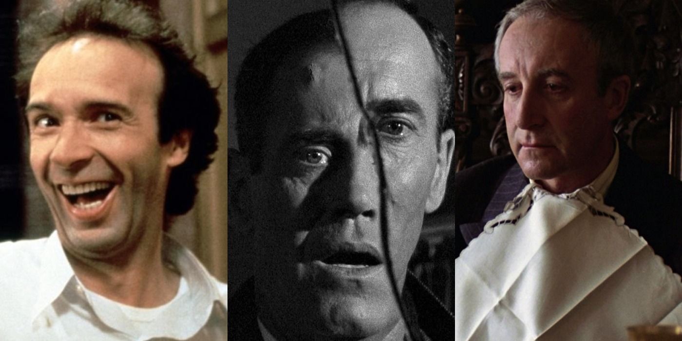 Roberto Benigi in The Monster, Henry Fonda in The Wrong Man, Peter Sellers in Being There