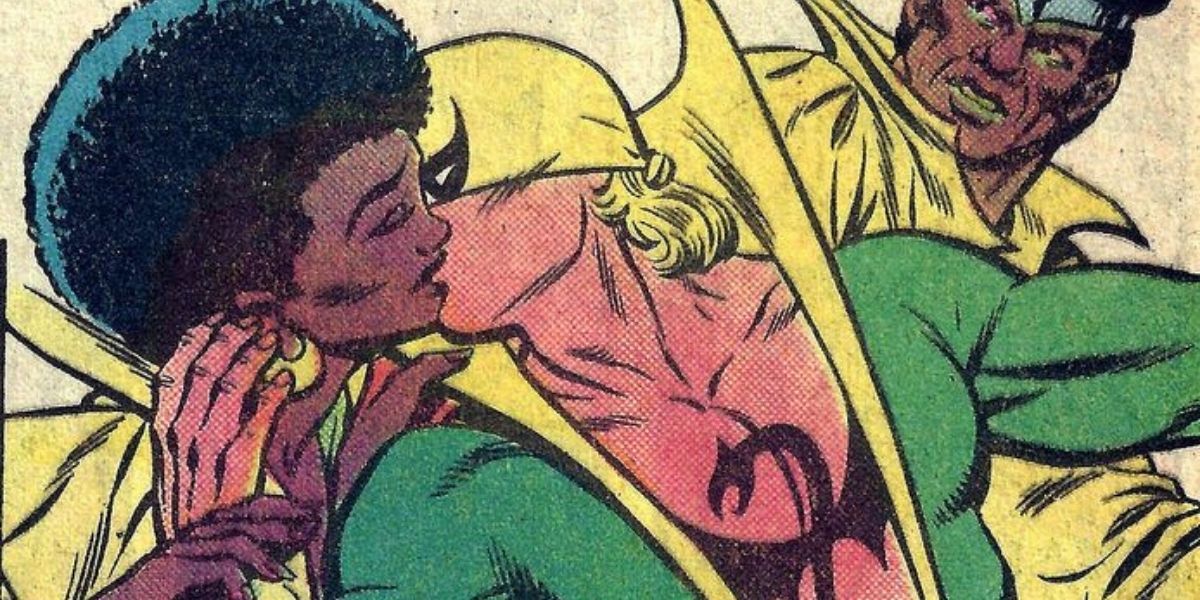 Misty Knight and Iron Fist kissing