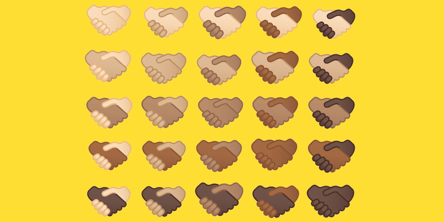 Multi-skin-toned handshake emojis