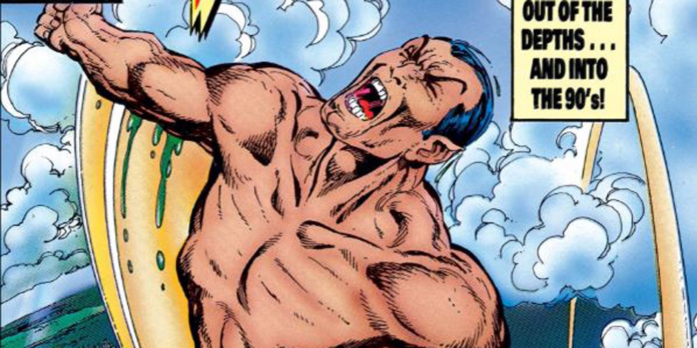 Namor the Sub-Mariner swimming in anger.