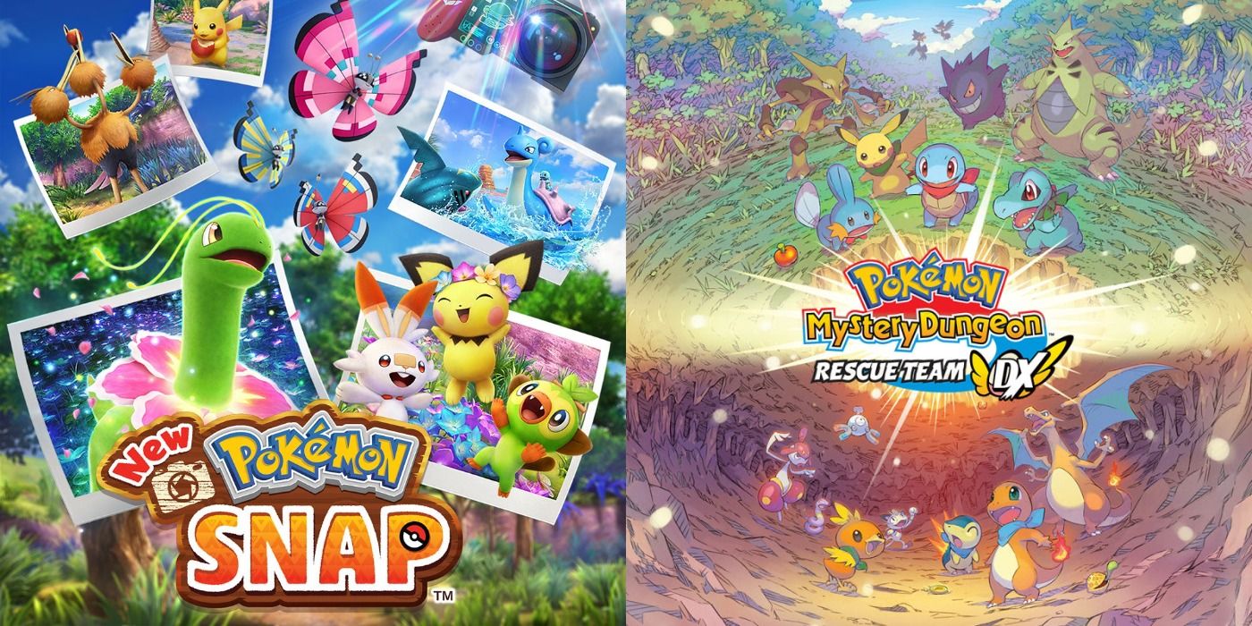 Promo art for New Pokémon Snap and Mystery Dungeon: Rescue Team DX