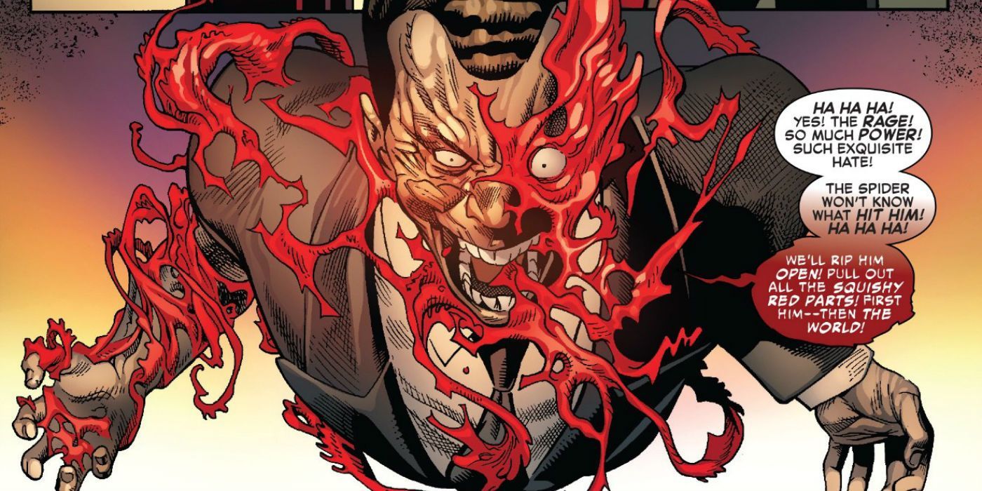 Norman Osborn fuses with the Carnage symbiote