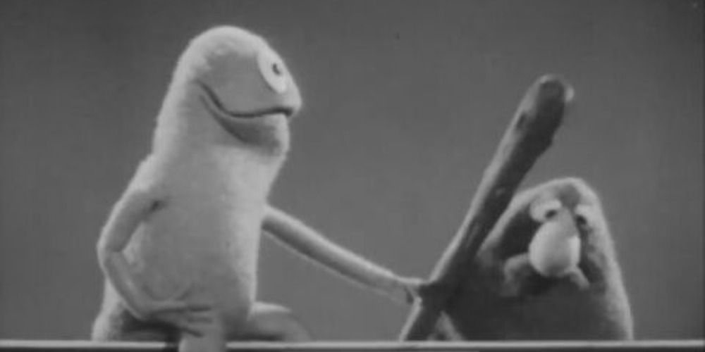 One of Kermit the Frog's earliest forms in black and white.