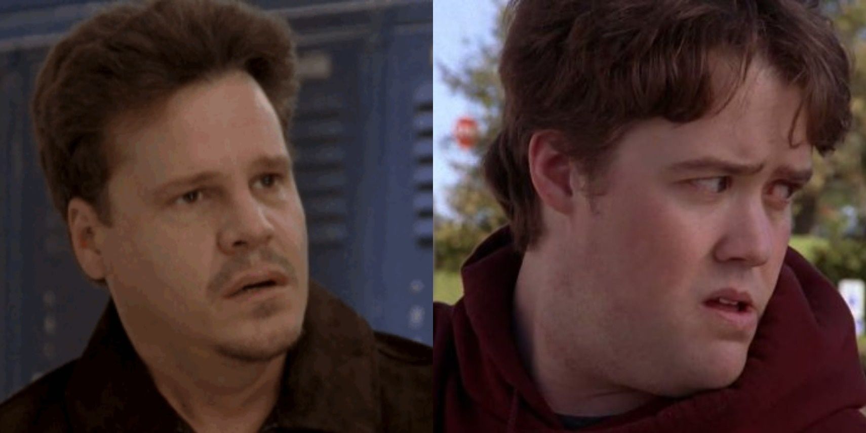 Keith Scott (Craig Sheffer) looking shocked; Jimmy Edwards (Colin Fickes) looking upset in &quot;One Tree Hill.&quot;