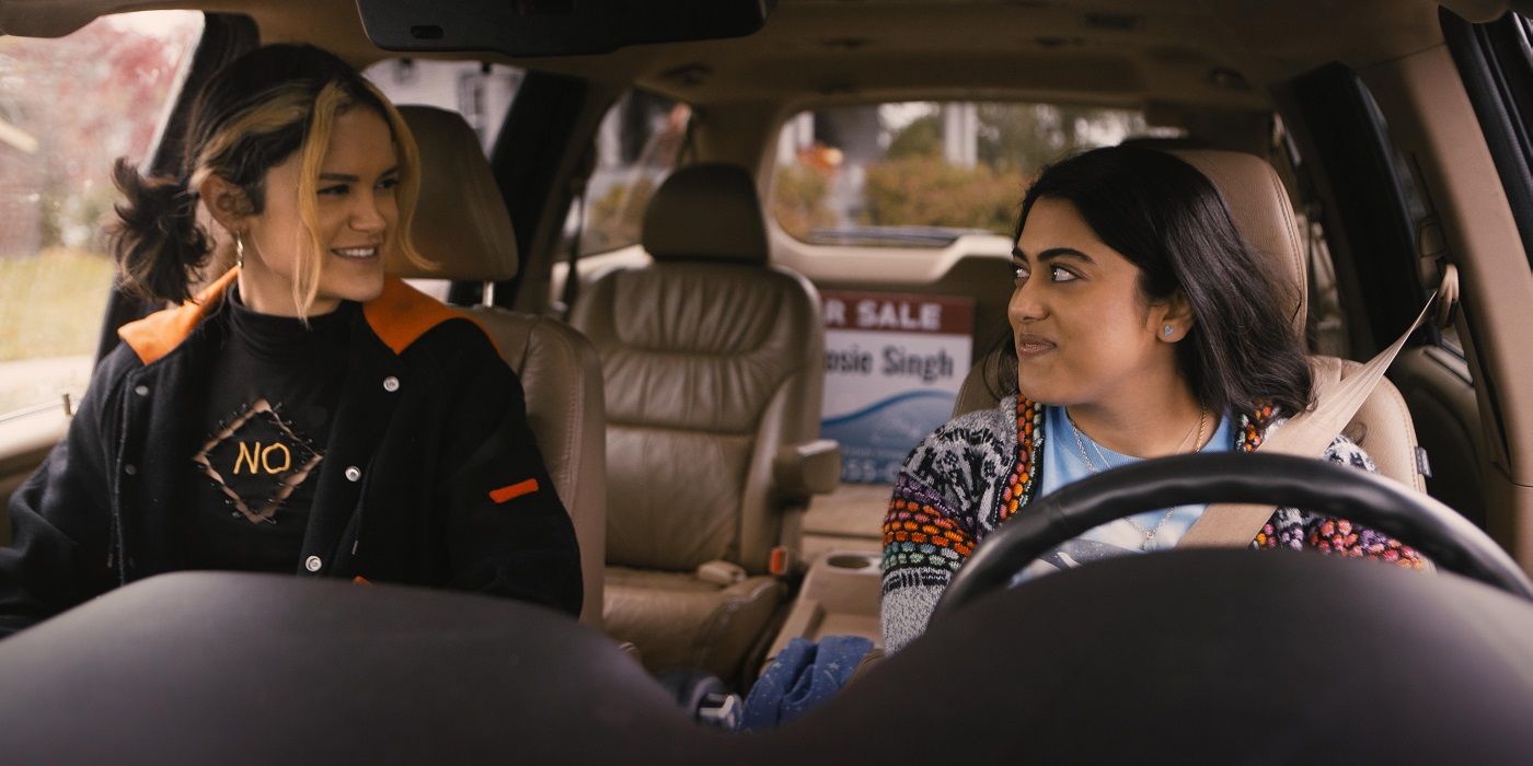 Victoria Moroles and Kuhoo Verma driving in Plan B