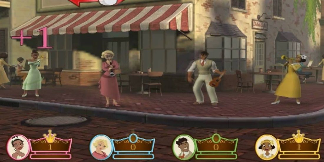 Playing jazz music in The Princess And The Frog video game Cropped
