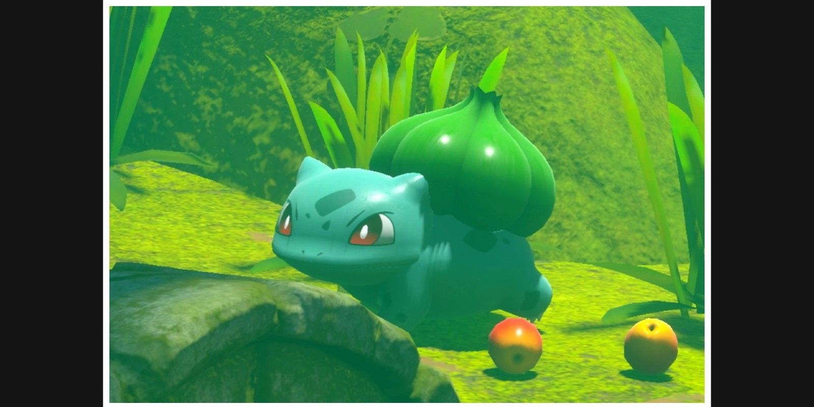 A player takes a photo of Bulbasaur in New Pokémon Snap