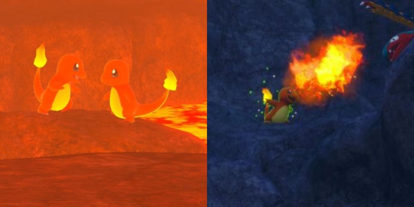Charmander in the volcano on Pokemon snap