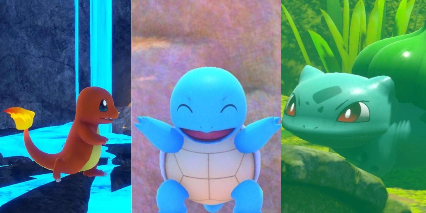 Charmander, Squirtle and Bulbasaur from Pokemon Snap