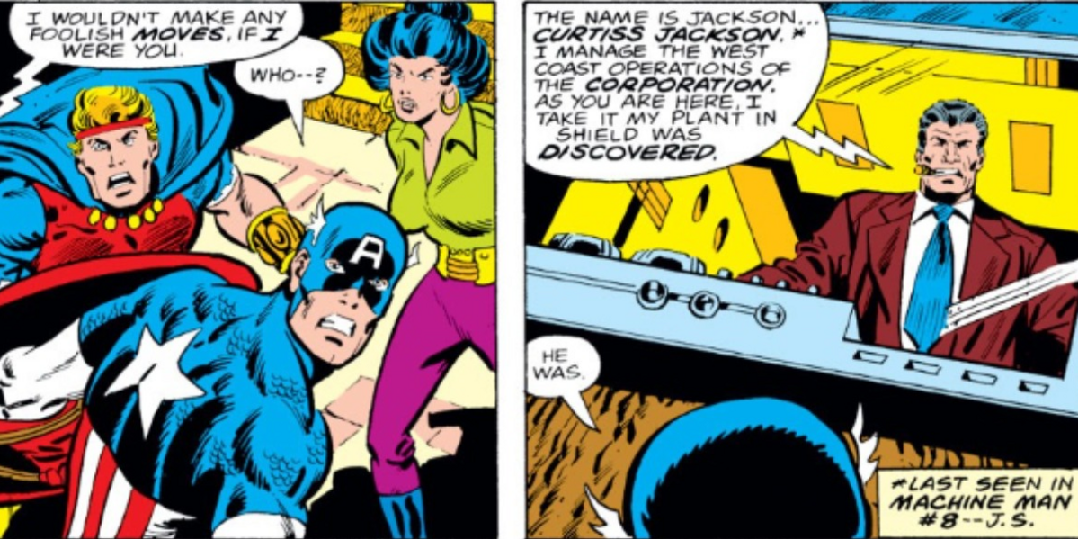 The Power Broker confronts Captain America in Marvel Comics