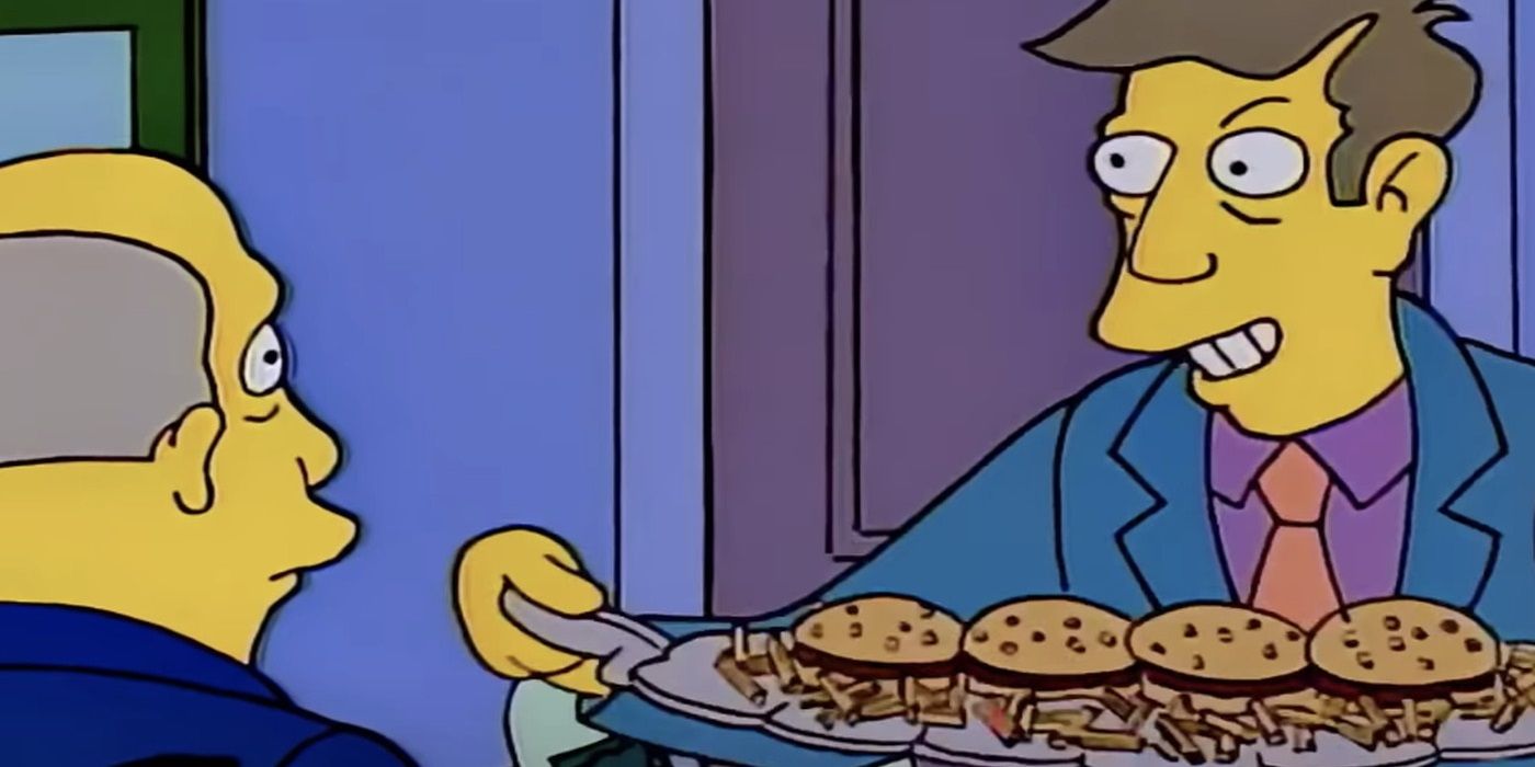 Principal Skinner serves steamed hams in The Simpsons