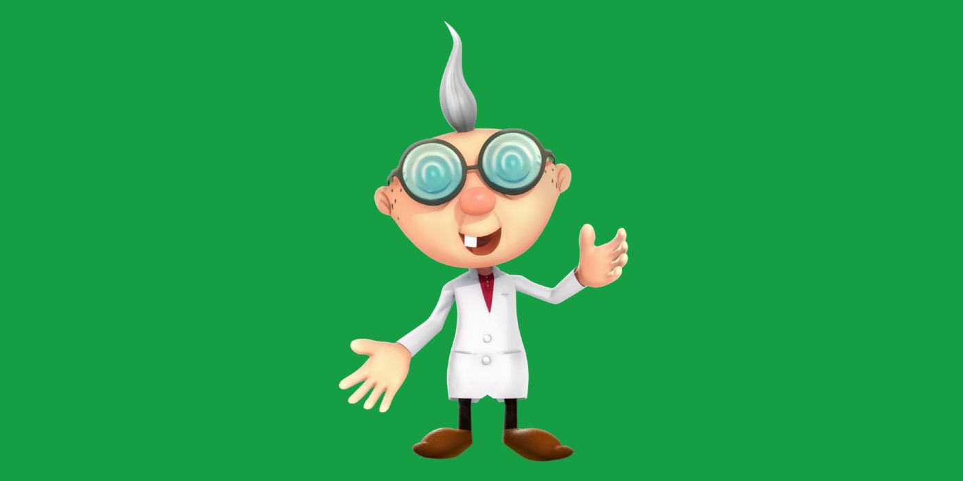 Professor E Gadd from Luigi's Mansion is on a green background.