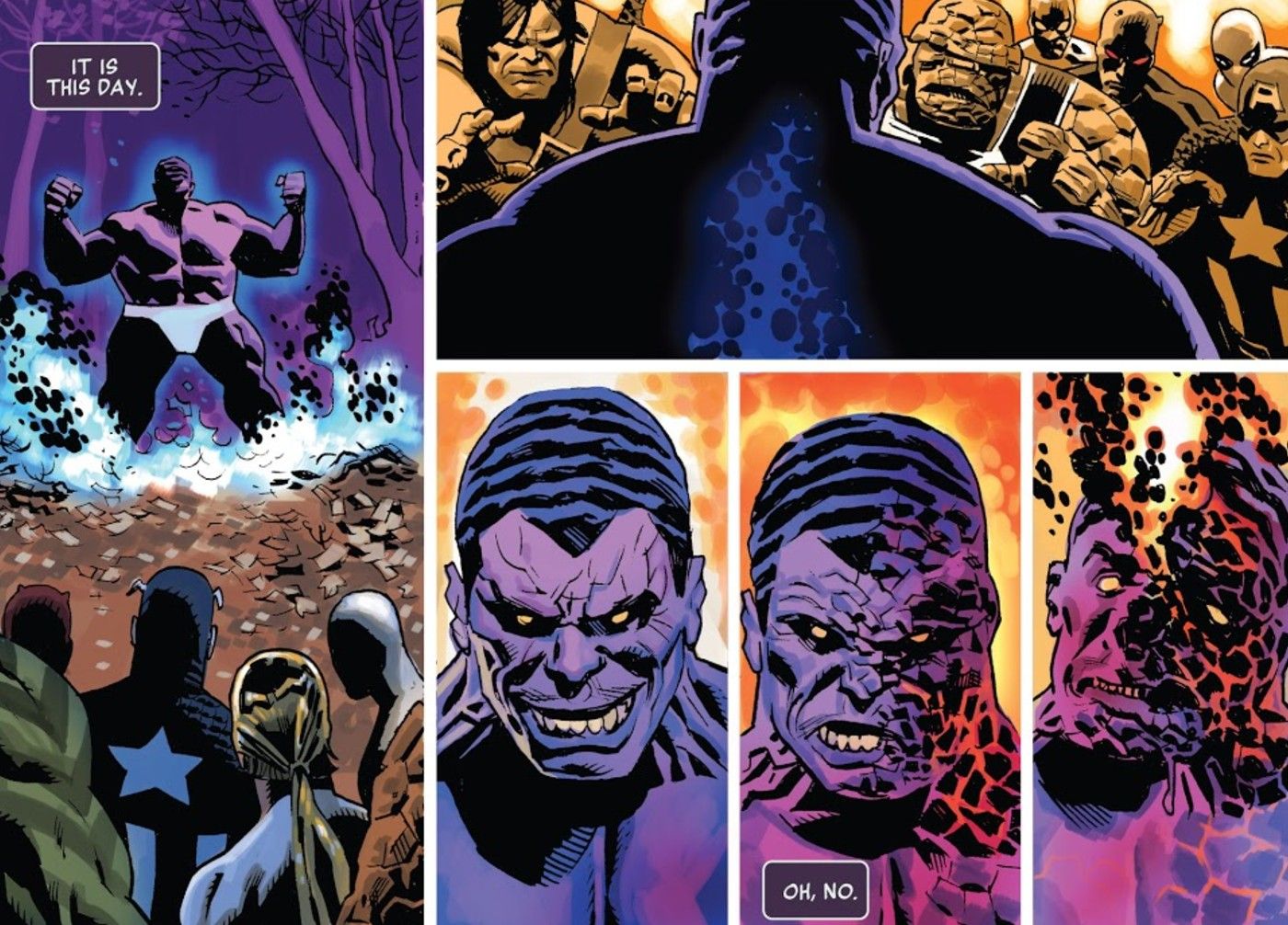 Purple Hulk Defeat Thing Avengers