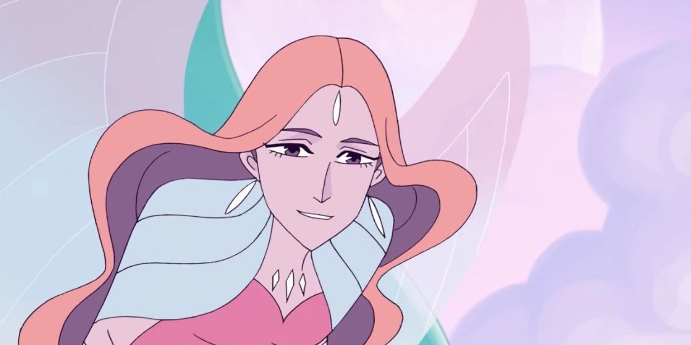 Queen Angella from She-Ra and the Princess of Power looking down.