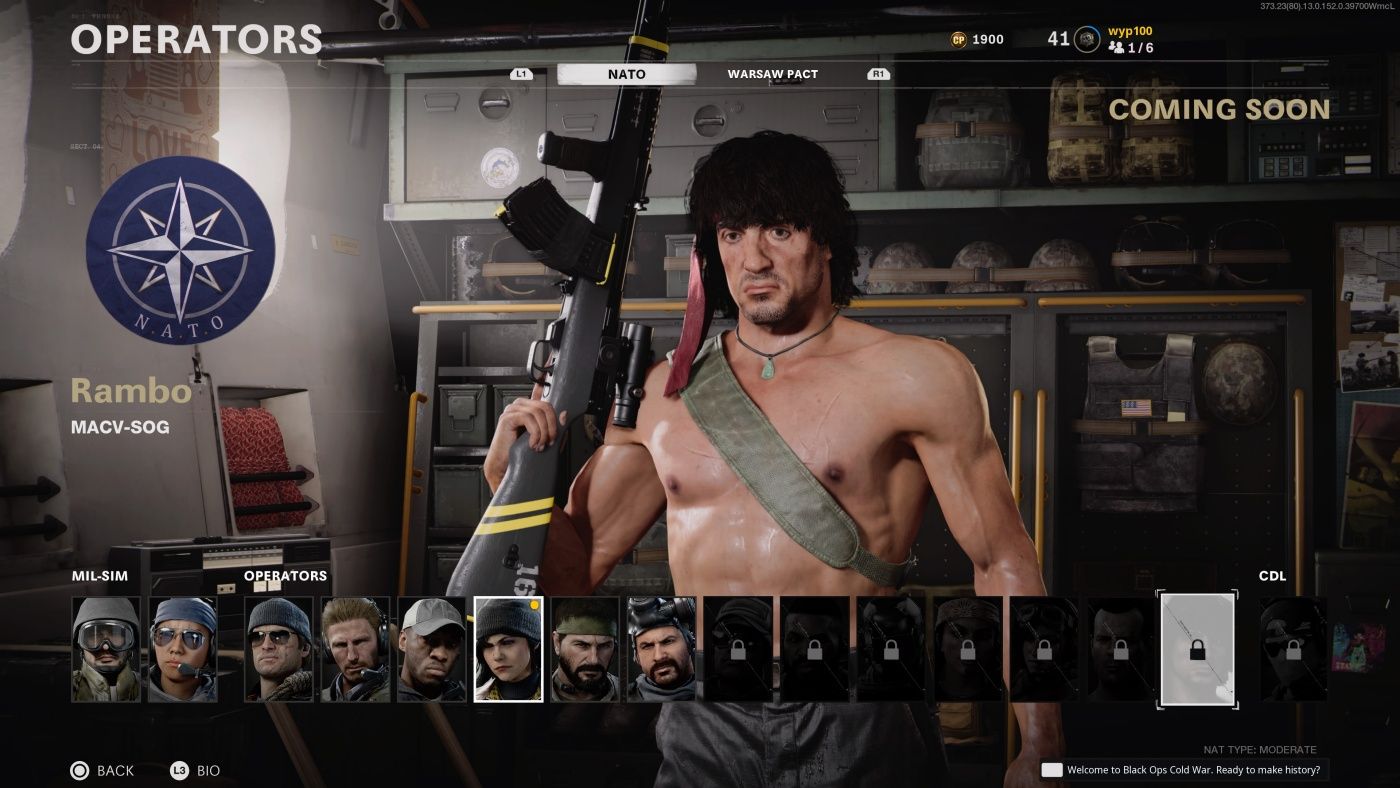 Rambo Call of Duty in-game model