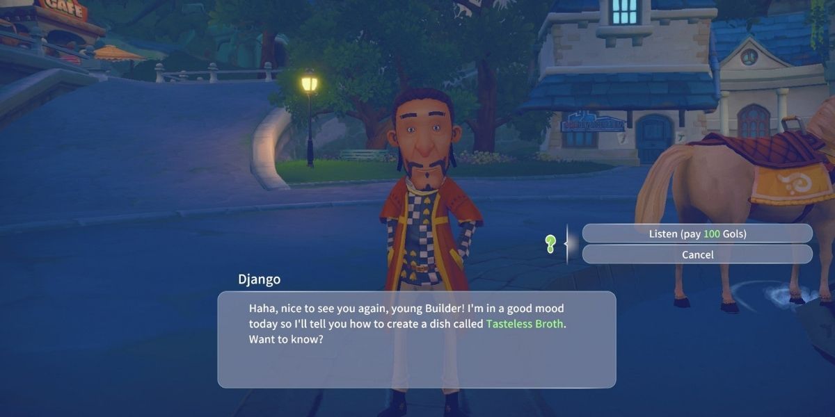 The player learns the recipe for Tasteless Broth in My Time at Portia