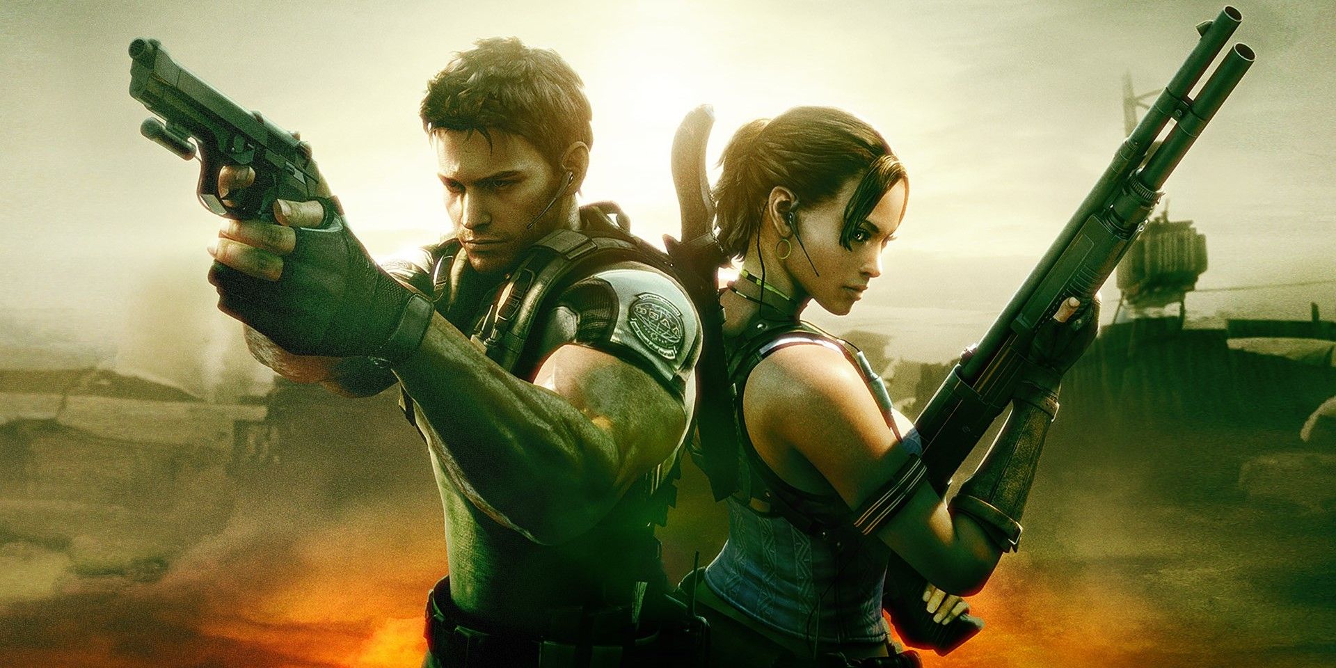 Chris and Sheva back to back in Resident Evil 5