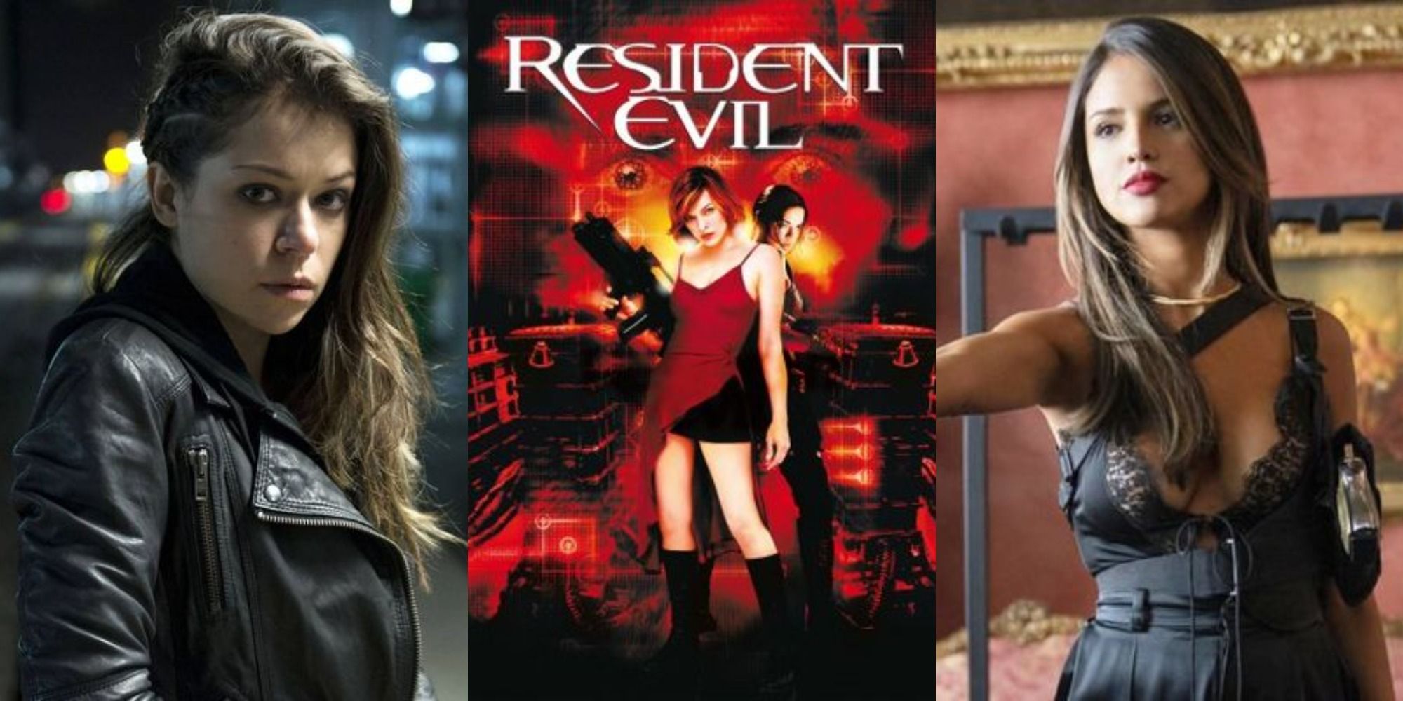 Tatiana Maslany and Eiza González, and a poster for the original Resident Evil