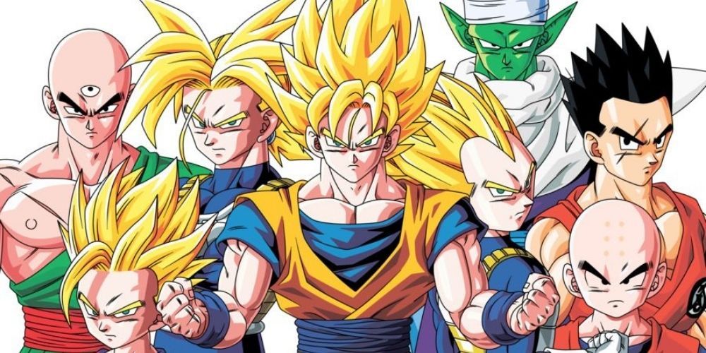 The Z Fighters pose against a white background