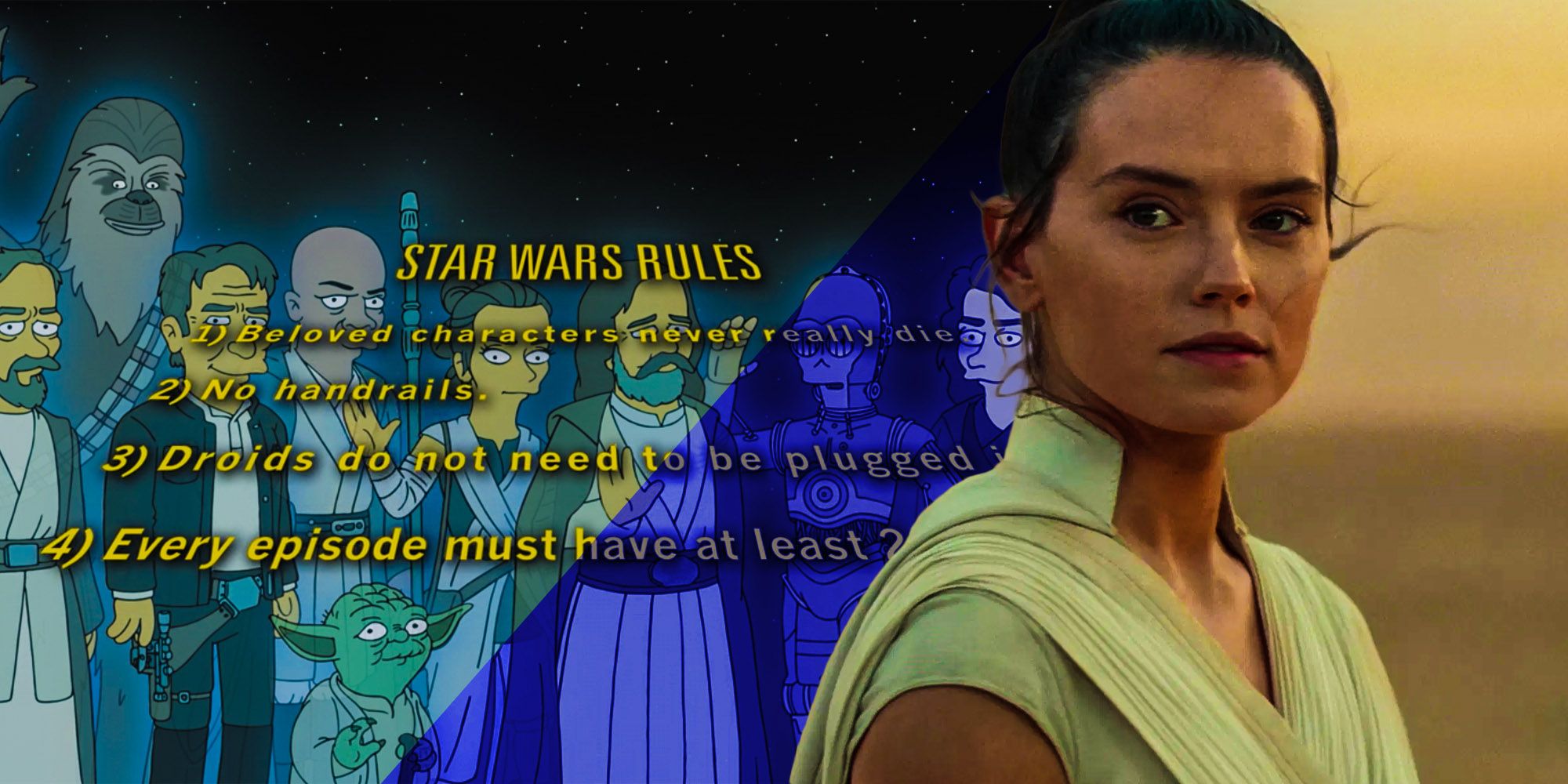 Rey Star wars rise of skywalker Star wars rules the simpsons