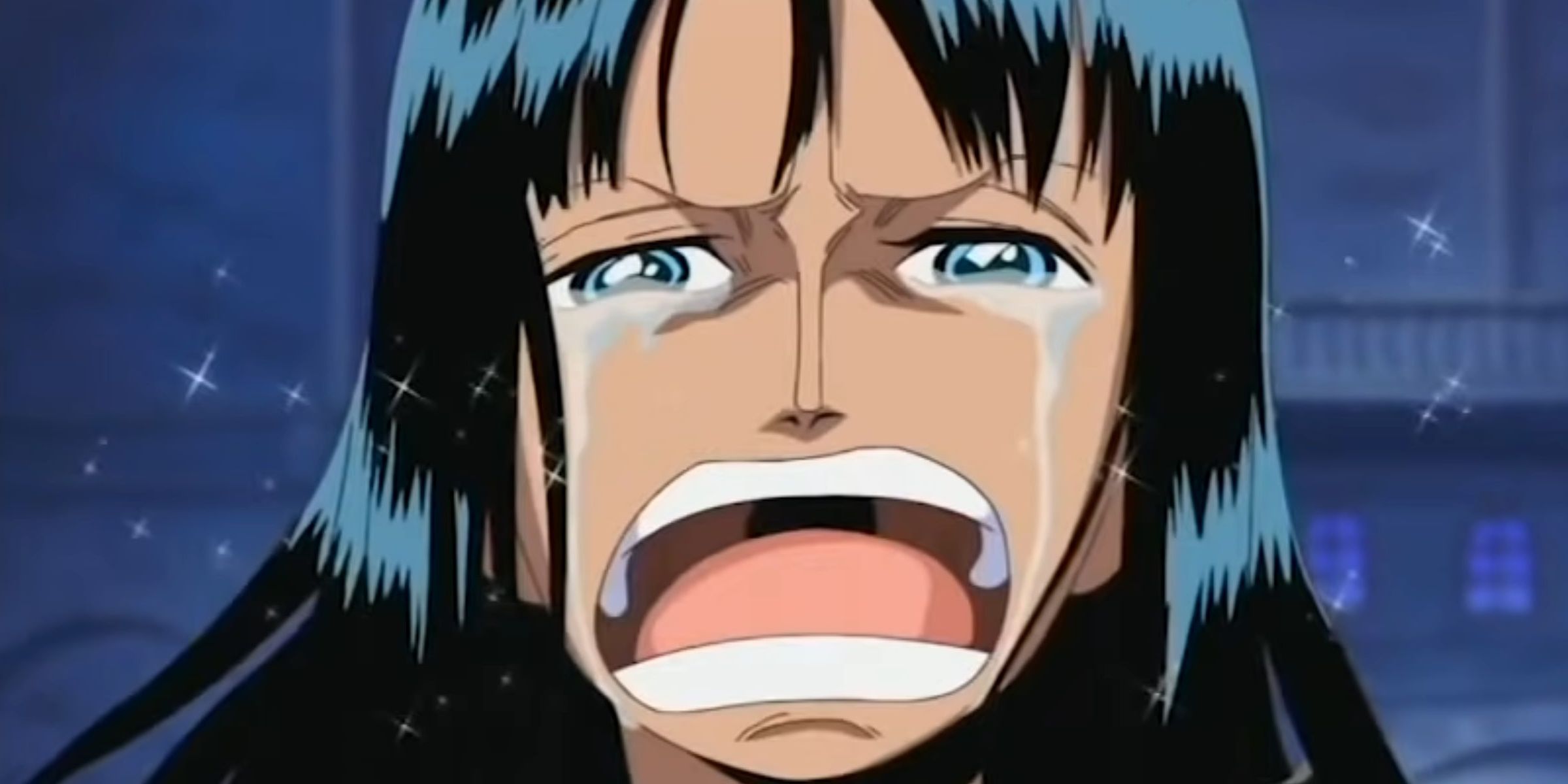 Robbin Crying in Joy from One Piece.