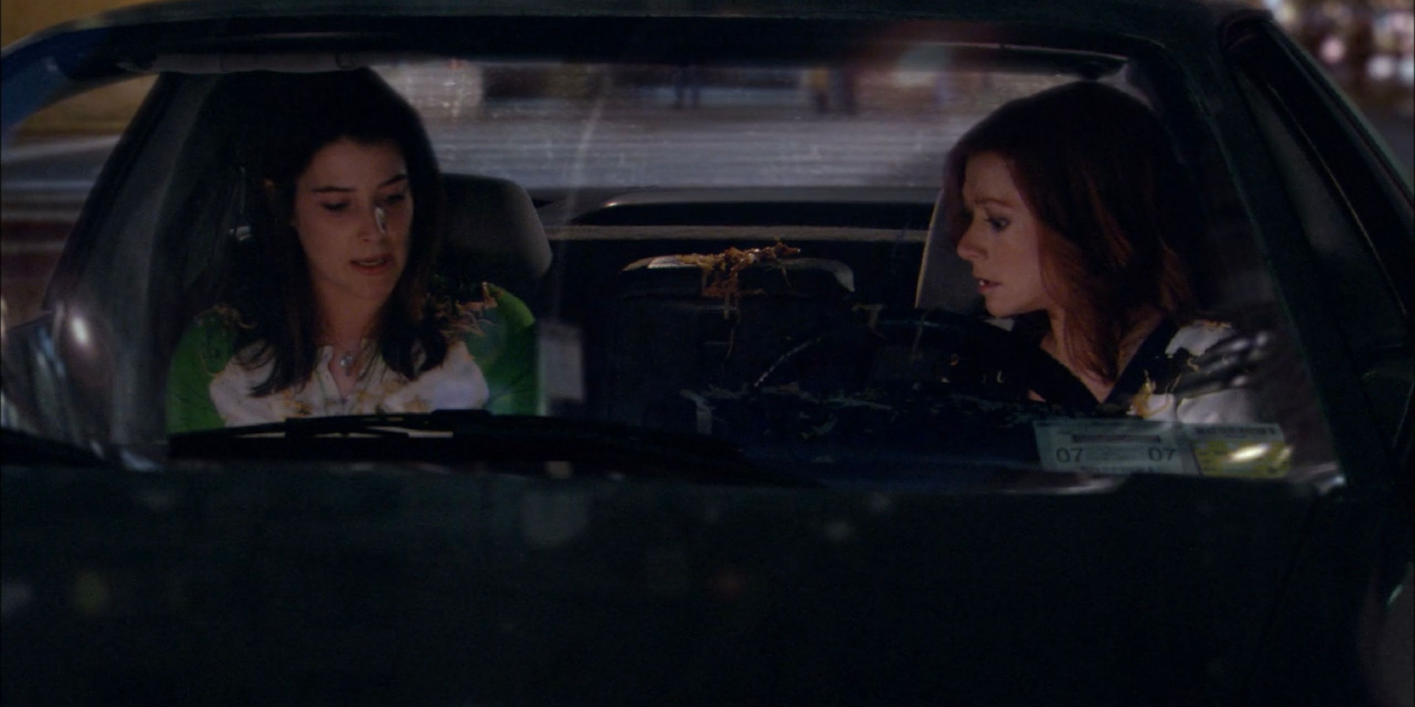 Robin and Lily in Marshall's Fiero on How I Met Your Mother
