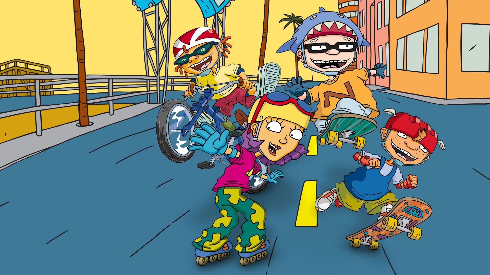 The characters featured in Nickelodeon's cartoon series Rocket Power.