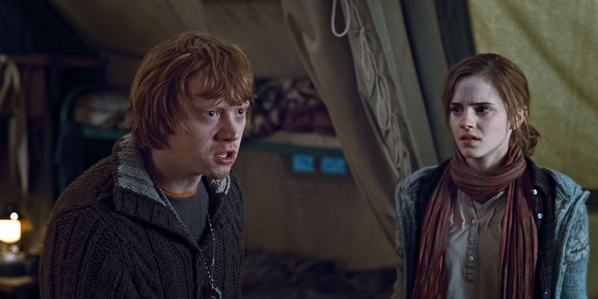 Ron argues with Harry and Hermione in Harry Potter and the Deathly Hallows