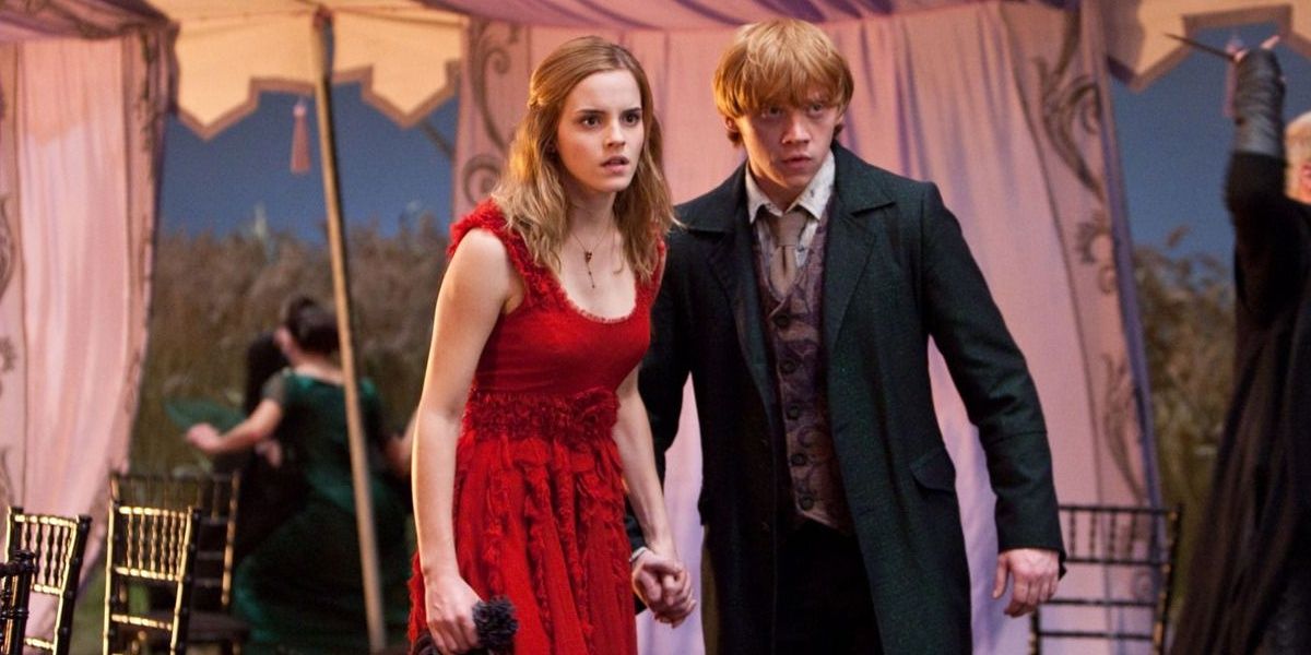 Ron and Hermione at Bill's wedding